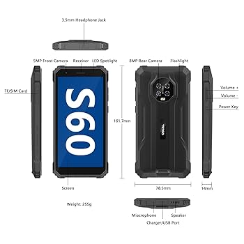 Amazon.co.jp: OSCAL スマホ S60 頑丈 IP68 防水 防塵 耐衝撃